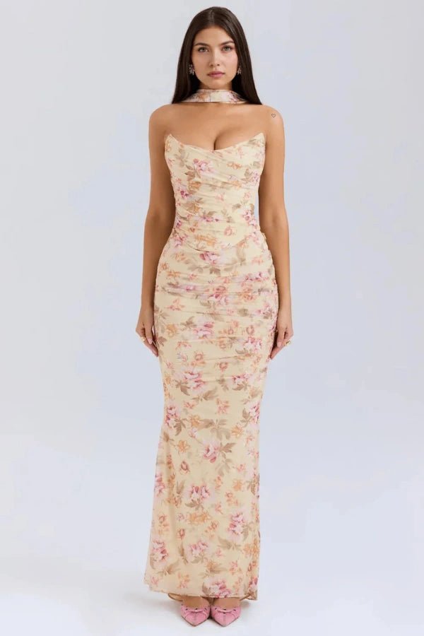 Amara - Elegant Black Corset Top Dress for Special Occasions