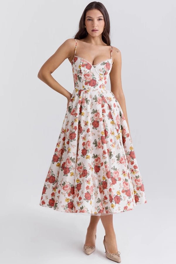 Amara - Elegant Satin Midi Dress for Women in Blush Pink