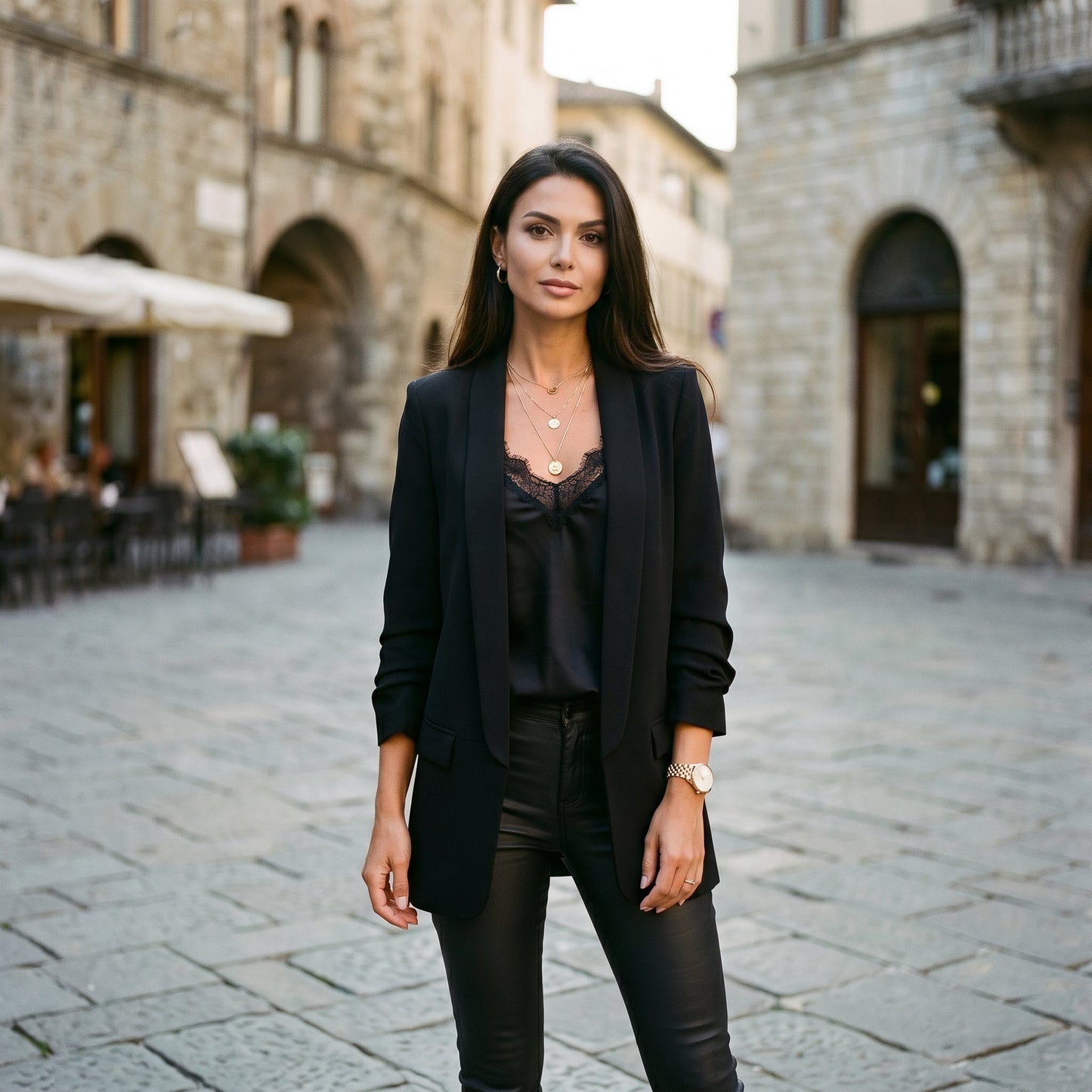 Martina - Elegant Black Blazer for Women
