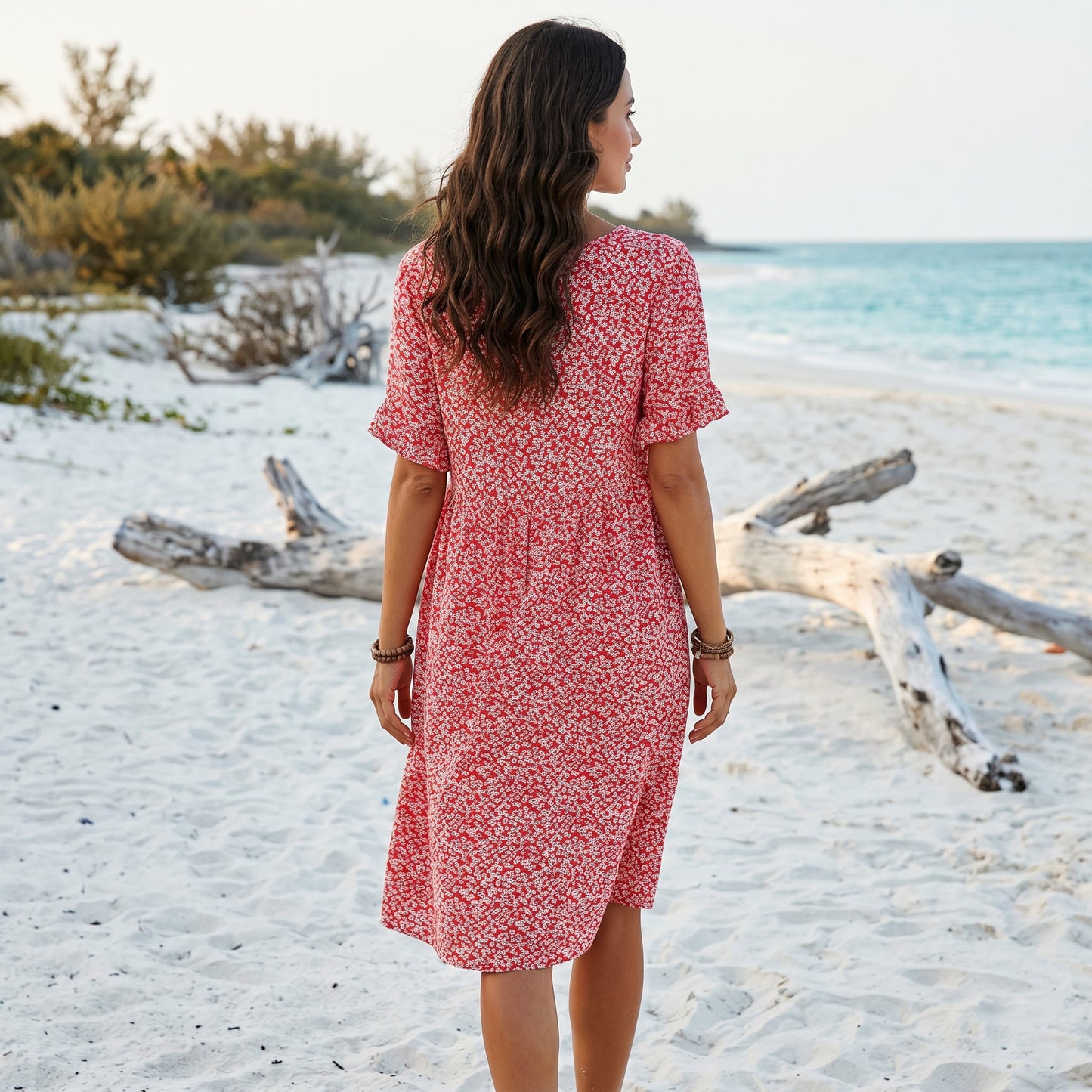 Lumia - Breezy Floral A-Line Women's Summer Mini Dress