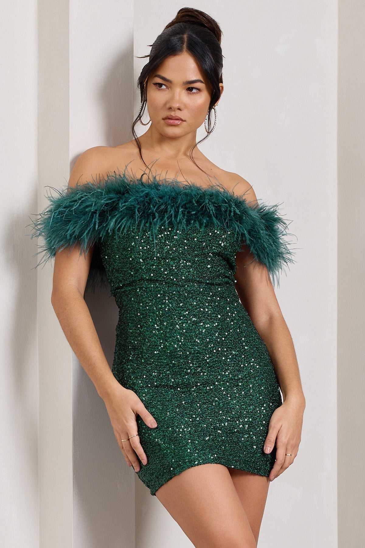Mia | Elegant Black Glitter Mini Dress for Women