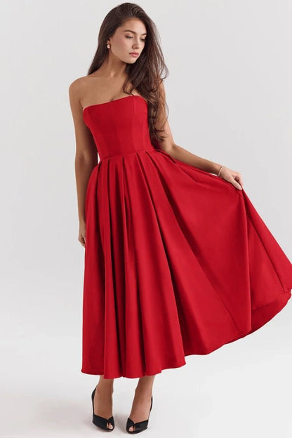 Adeline - Elegant Summer Midi Dress for Wedding Guests