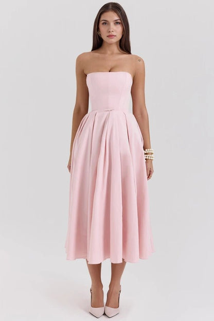 Adeline - Elegant Summer Midi Dress for Wedding Guests