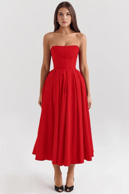Adeline - Elegant Summer Midi Dress for Wedding Guests