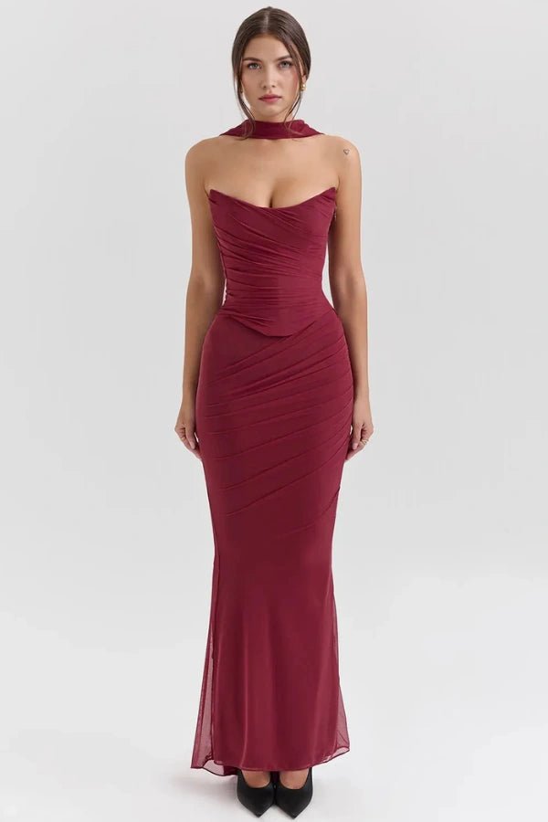 Amara - Elegant Black Corset Top Dress for Special Occasions