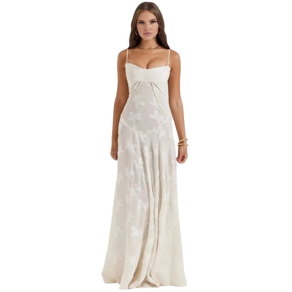 Amara - Elegant Floral Jacquard Gown for Weddings