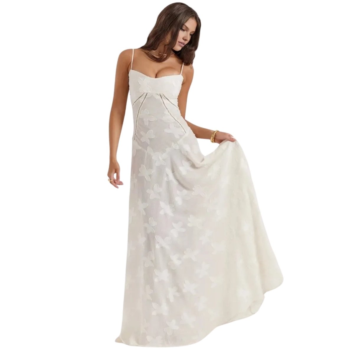 Amara - Elegant Floral Jacquard Gown for Weddings