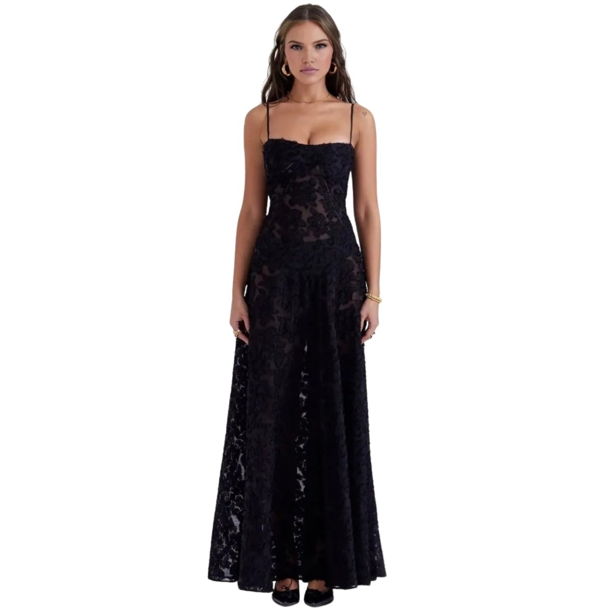 Amara - Elegant Floral Jacquard Gown for Weddings