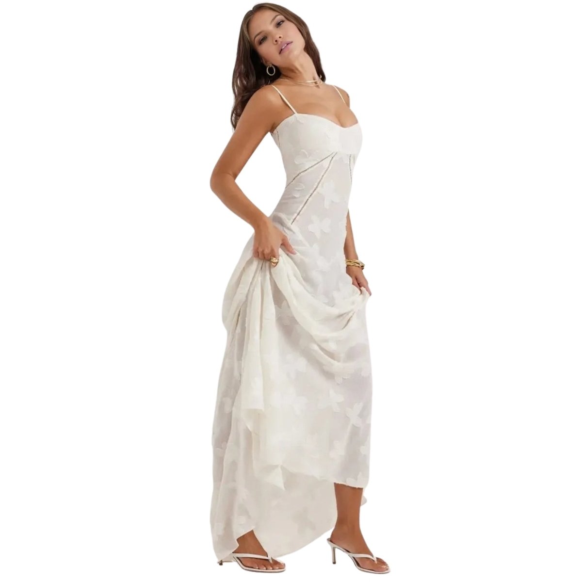 Amara - Elegant Floral Jacquard Gown for Weddings