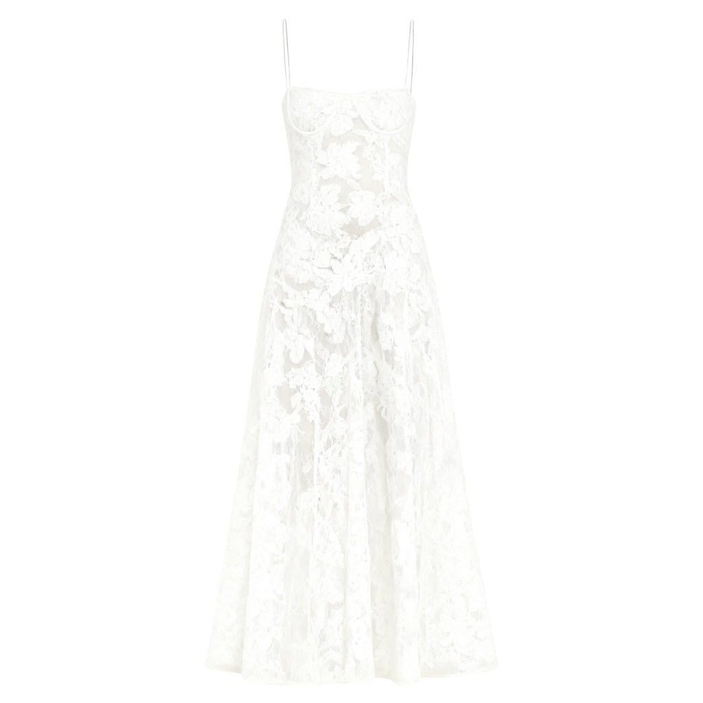 Amara - Elegant Floral Jacquard Gown for Weddings