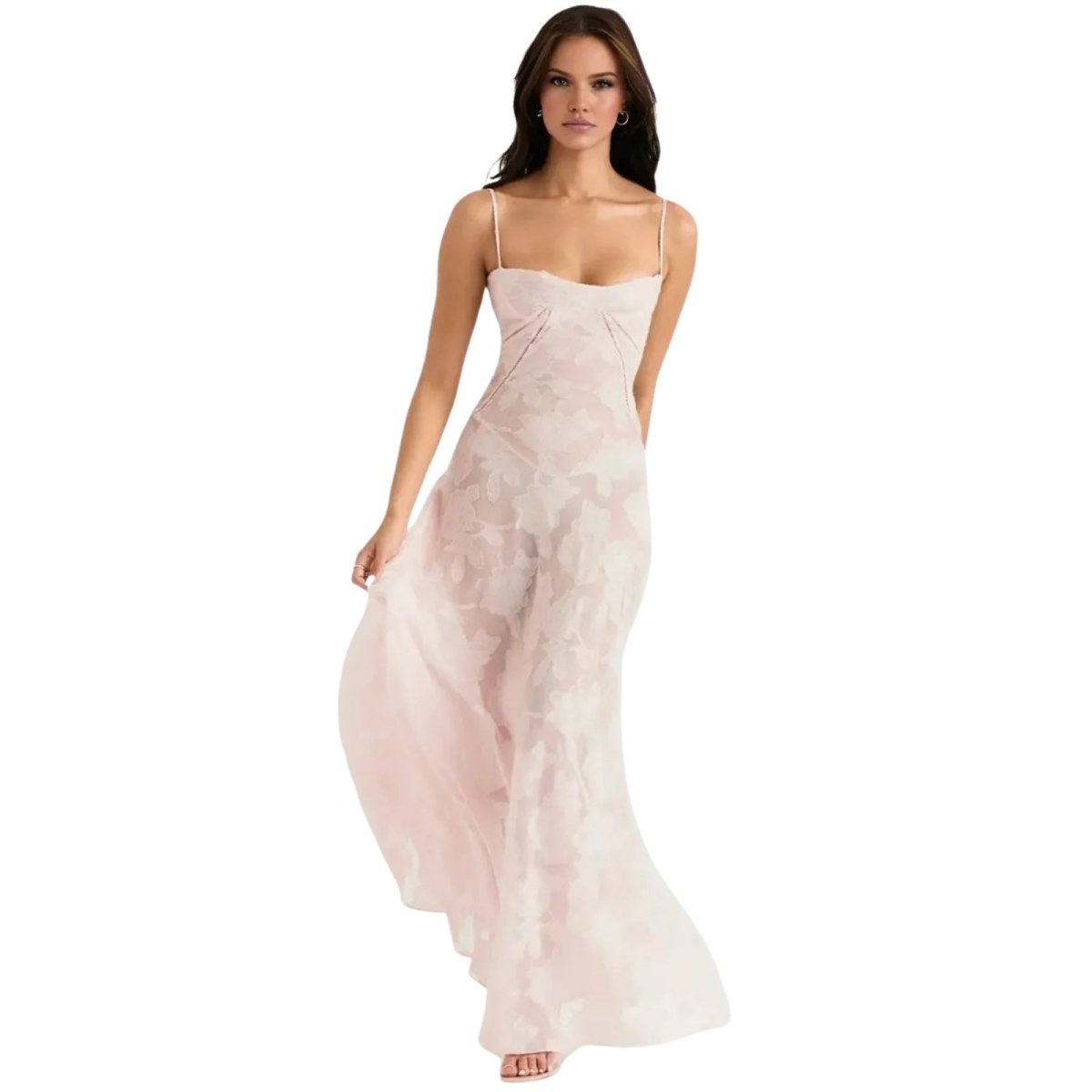 Amara - Elegant Floral Jacquard Gown for Weddings