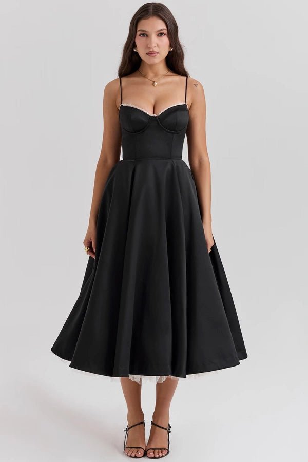 Amara - Elegant Satin Midi Dress for Women in Blush Pink