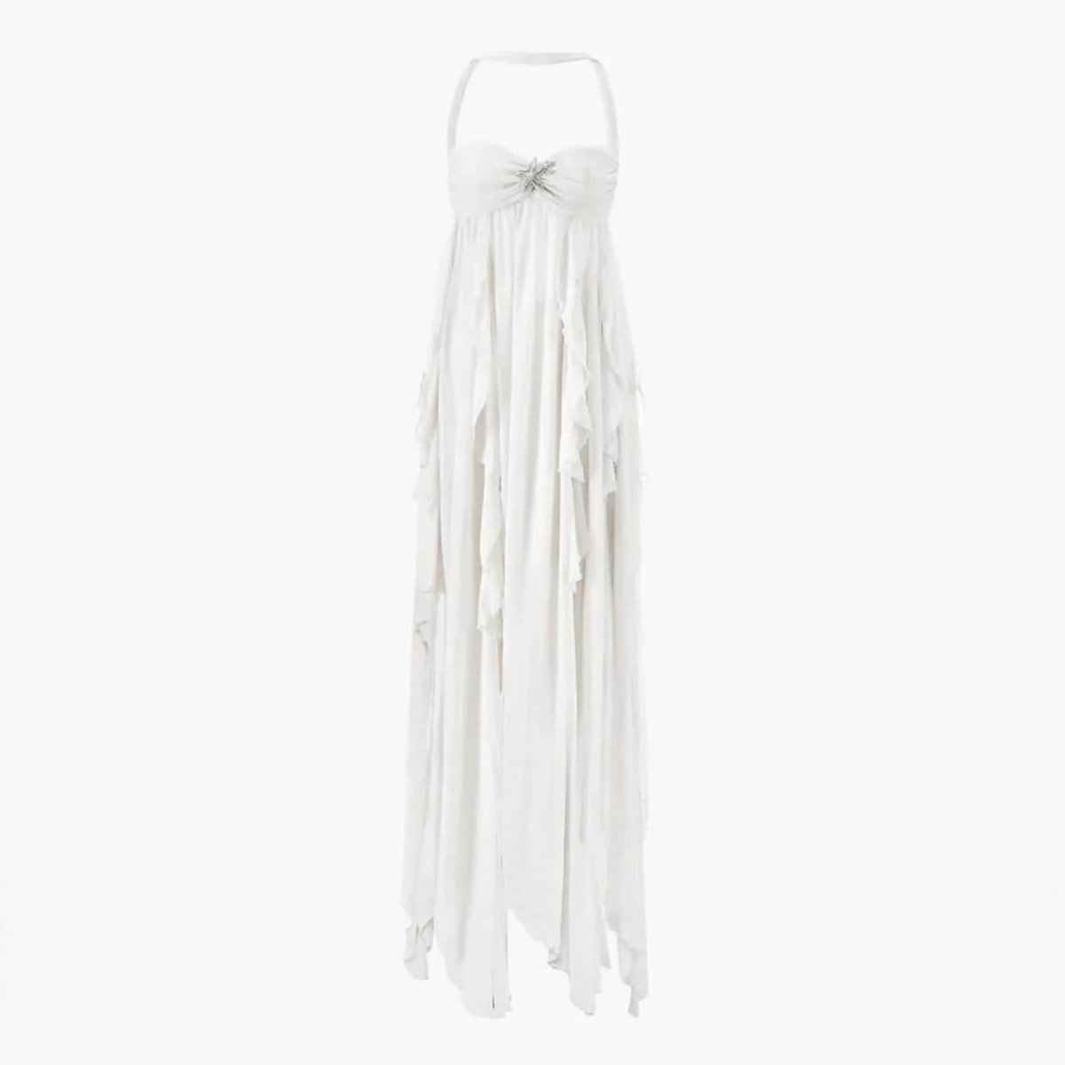 Amara - Elegant White Maxi Dress with Open Back