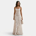 Andy - Elegant Floral Jacquard Gown for Wedding Guests