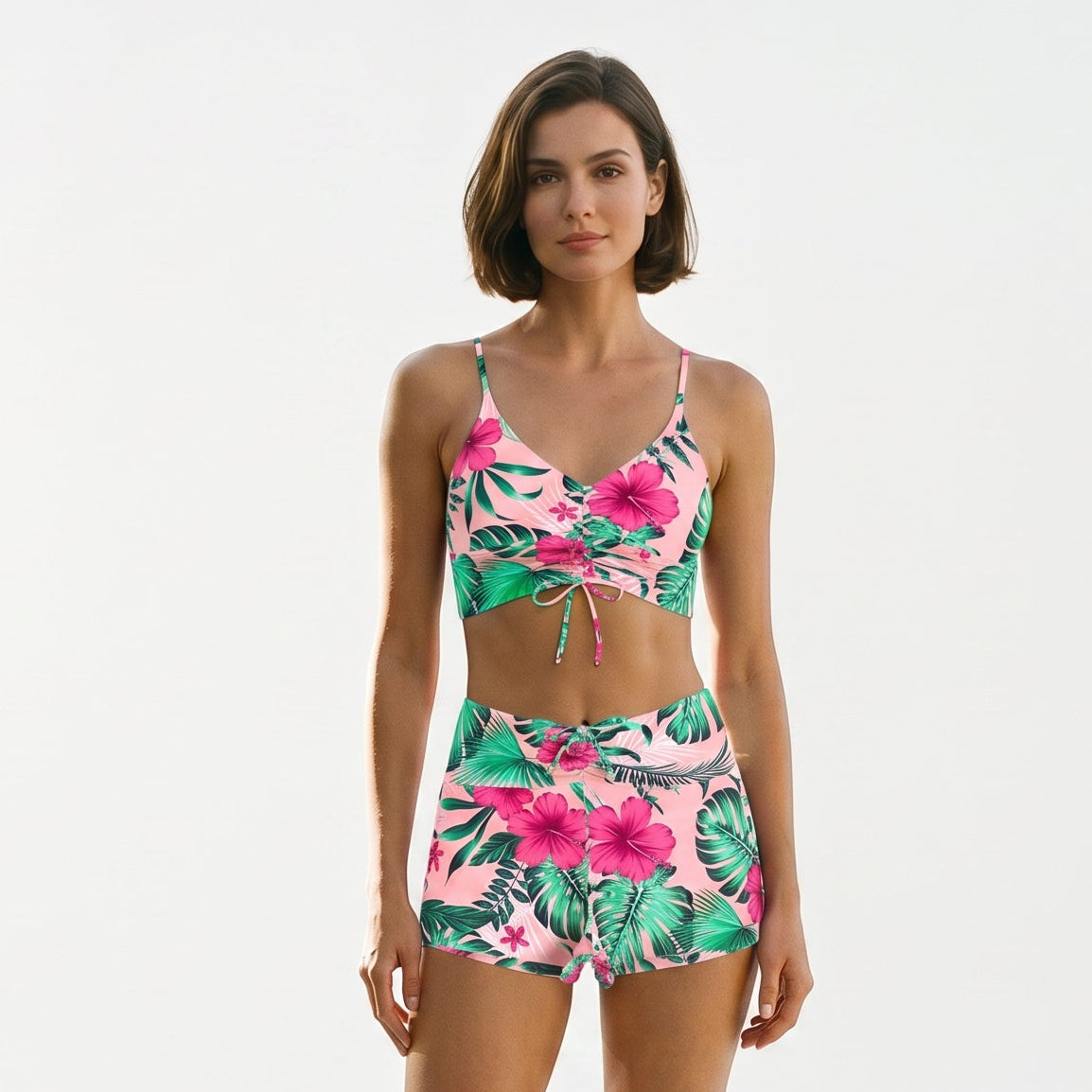 Ashlyn - Floral High Waist Bikini Swimsuit