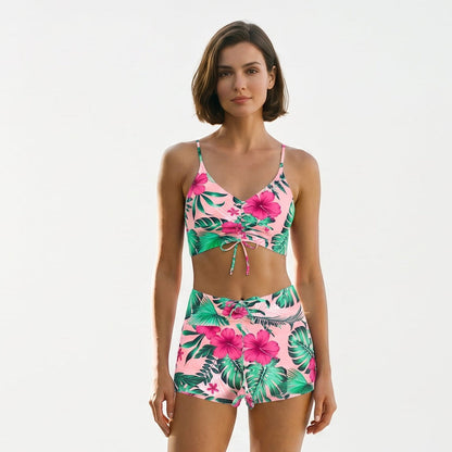 Ashlyn - Floral High Waist Bikini Swimsuit