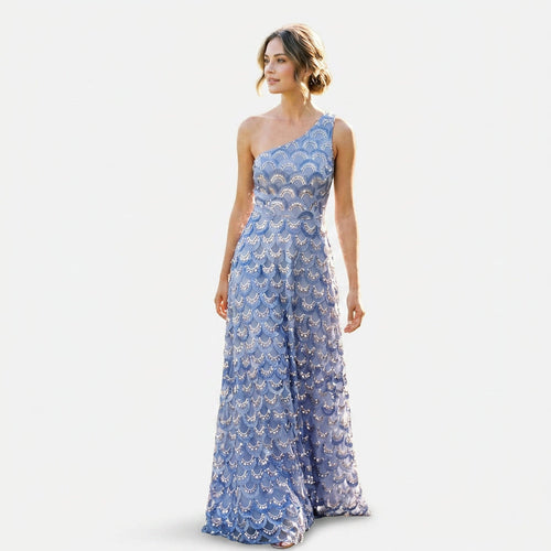 Audrey- Elegant Sparkly Floral Evening Gown