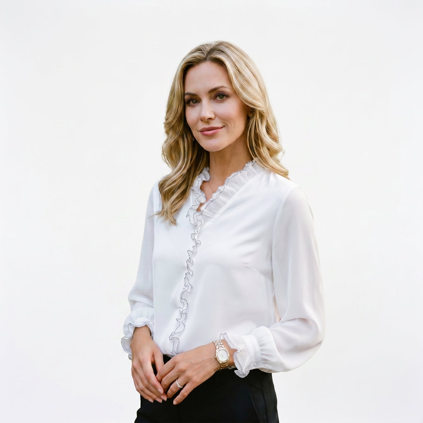 Ava - Elegant Feminine Long Sleeve Blouse for Summer