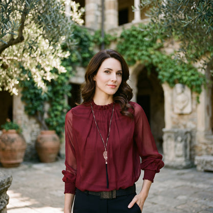 Ava - Elegant Feminine Long Sleeve Blouse for Summer