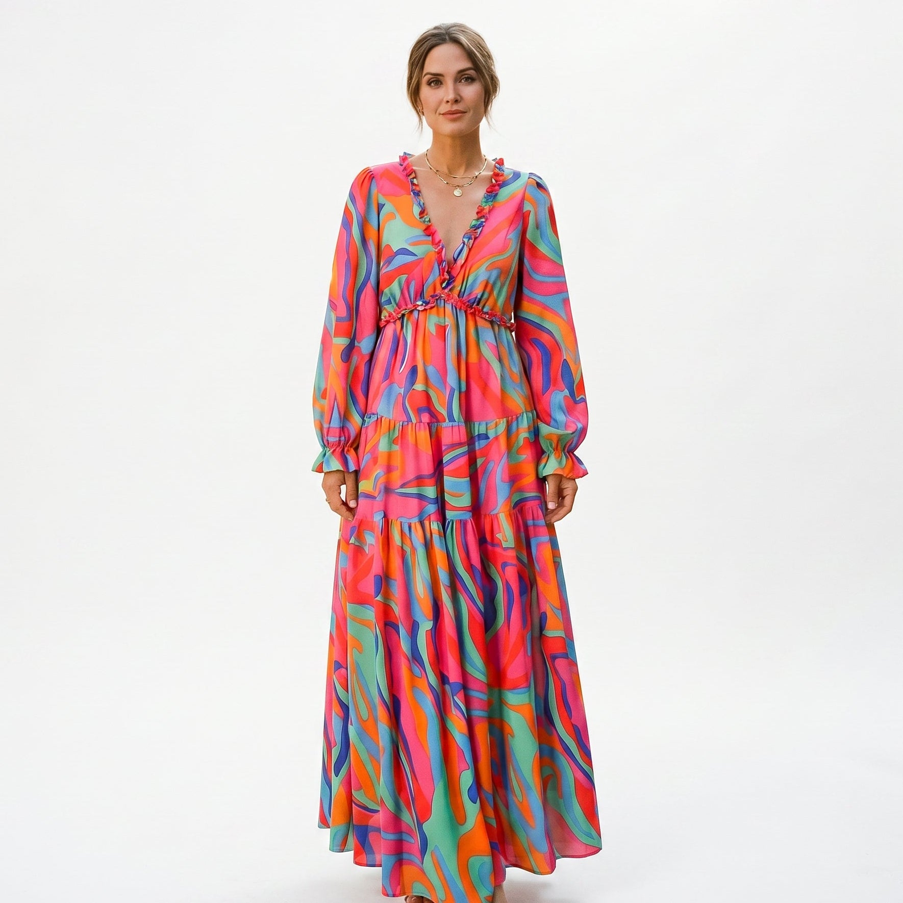 Ava - Elegant Floral Summer Maxi Dress for Weddings