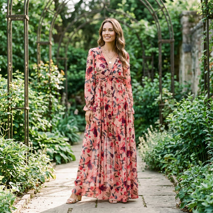 Ava - Elegant Floral Summer Maxi Dress for Weddings