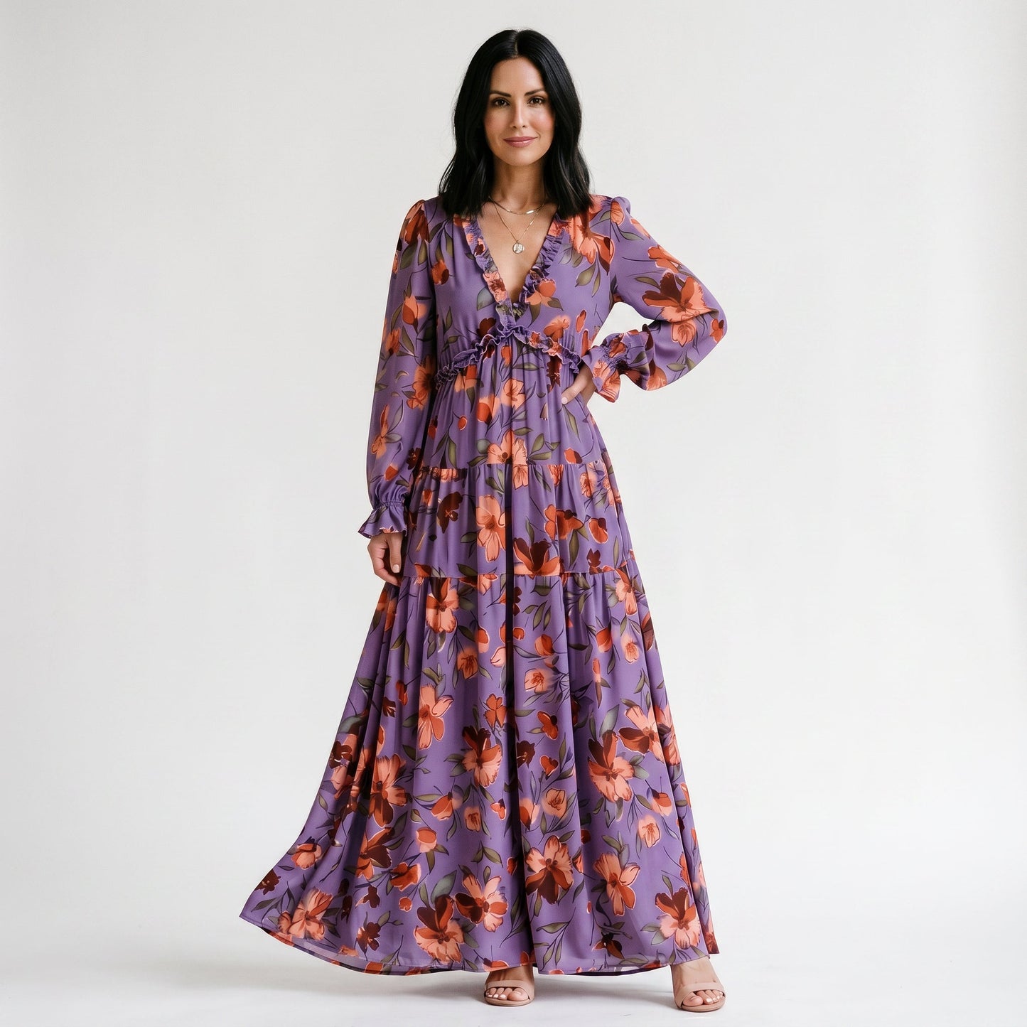 Ava - Elegant Floral Summer Maxi Dress for Weddings