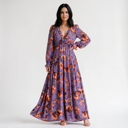 Ava - Elegant Floral Summer Maxi Dress for Weddings