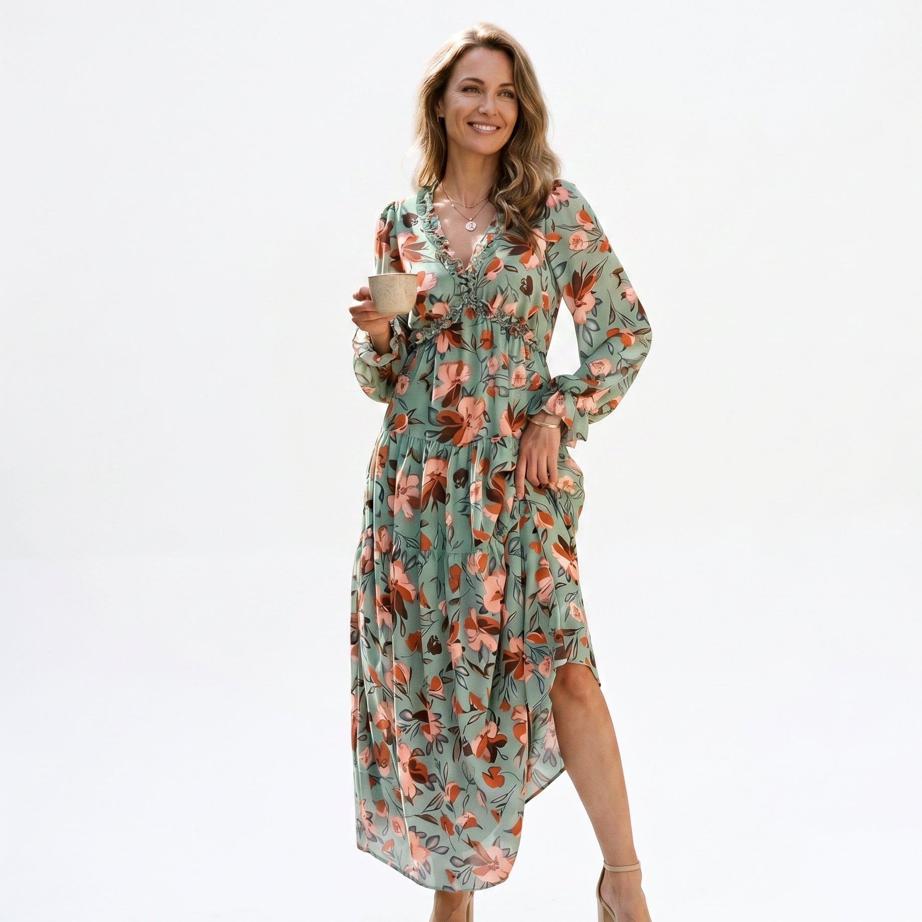 Ava - Elegant Floral Summer Maxi Dress for Weddings