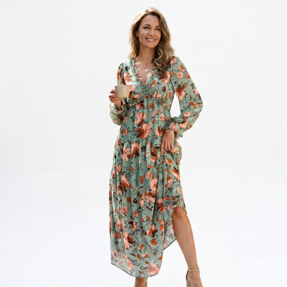 Ava - Elegant Floral Summer Maxi Dress for Weddings