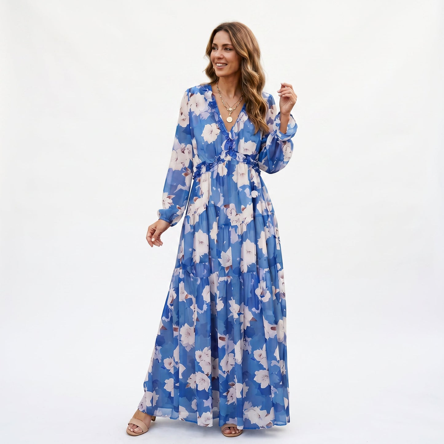 Ava - Elegant Floral Summer Maxi Dress for Weddings