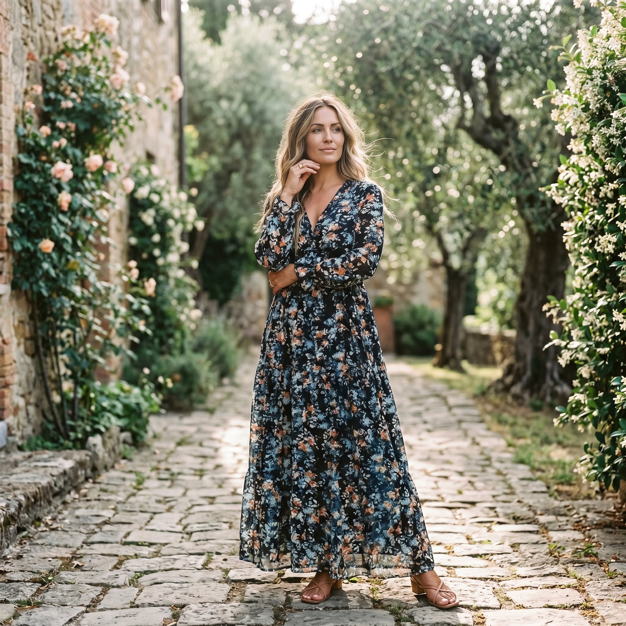 Ava - Elegant Floral Summer Maxi Dress for Weddings