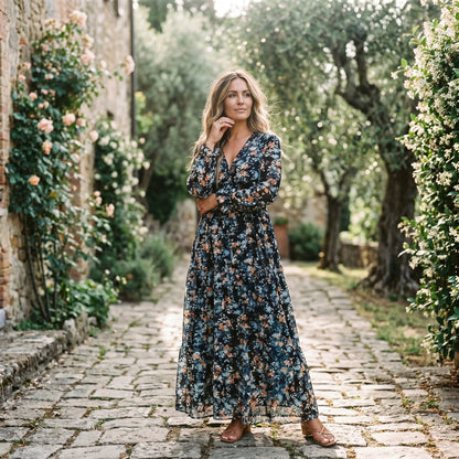 Ava - Elegant Floral Summer Maxi Dress for Weddings