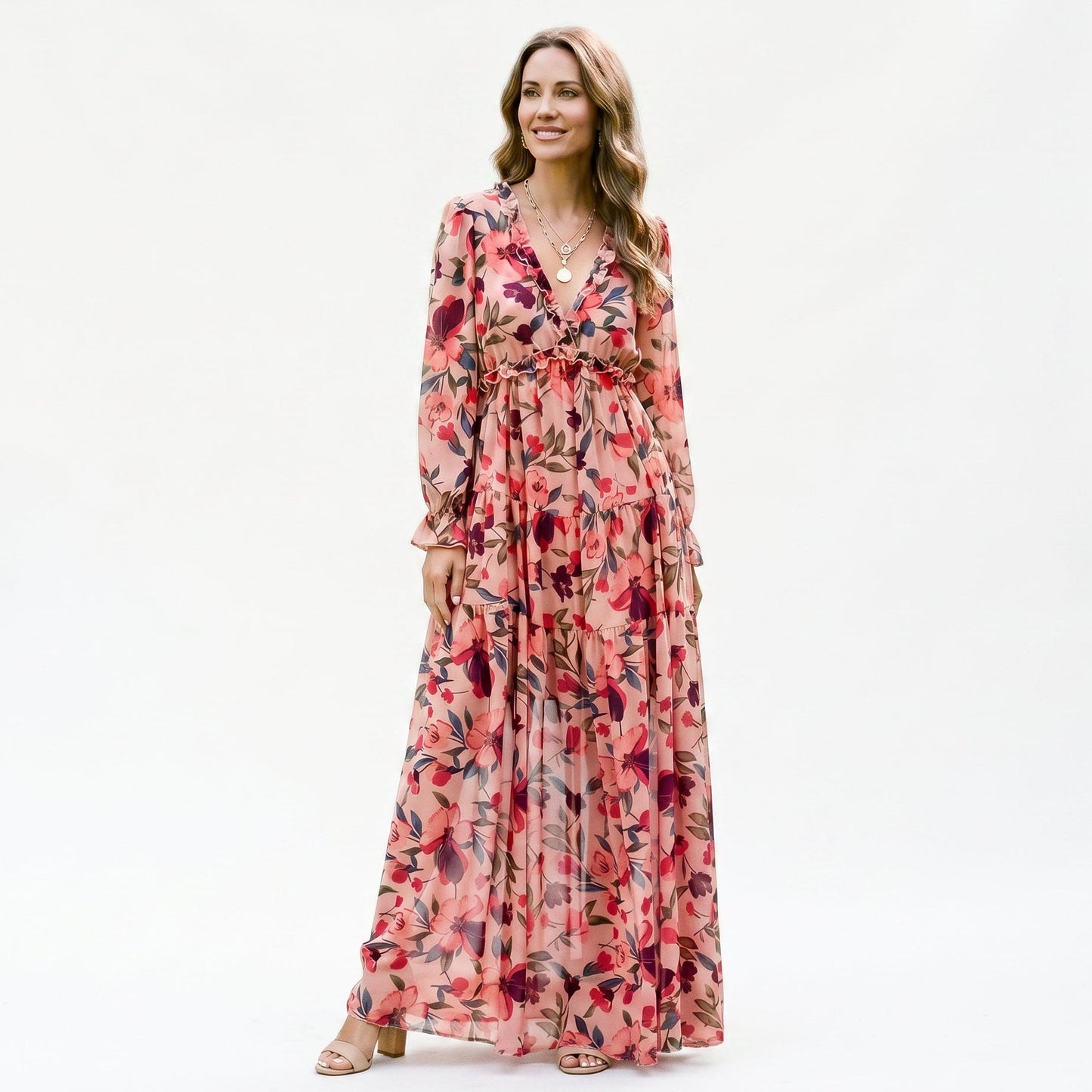 Ava - Elegant Floral Summer Maxi Dress for Weddings