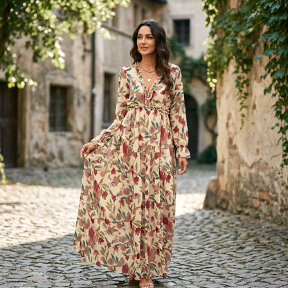 Ava - Elegant Floral Summer Maxi Dress for Weddings