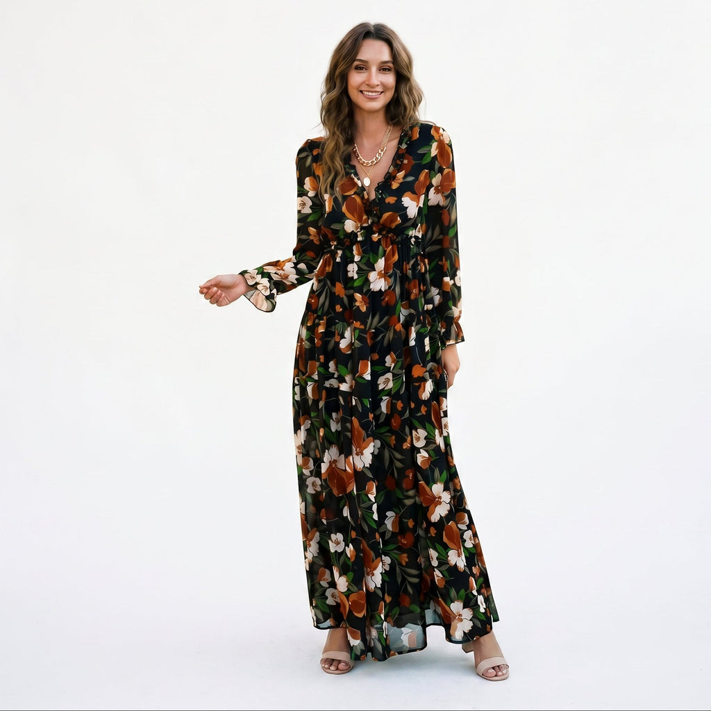 Ava - Elegant Floral Summer Maxi Dress for Weddings