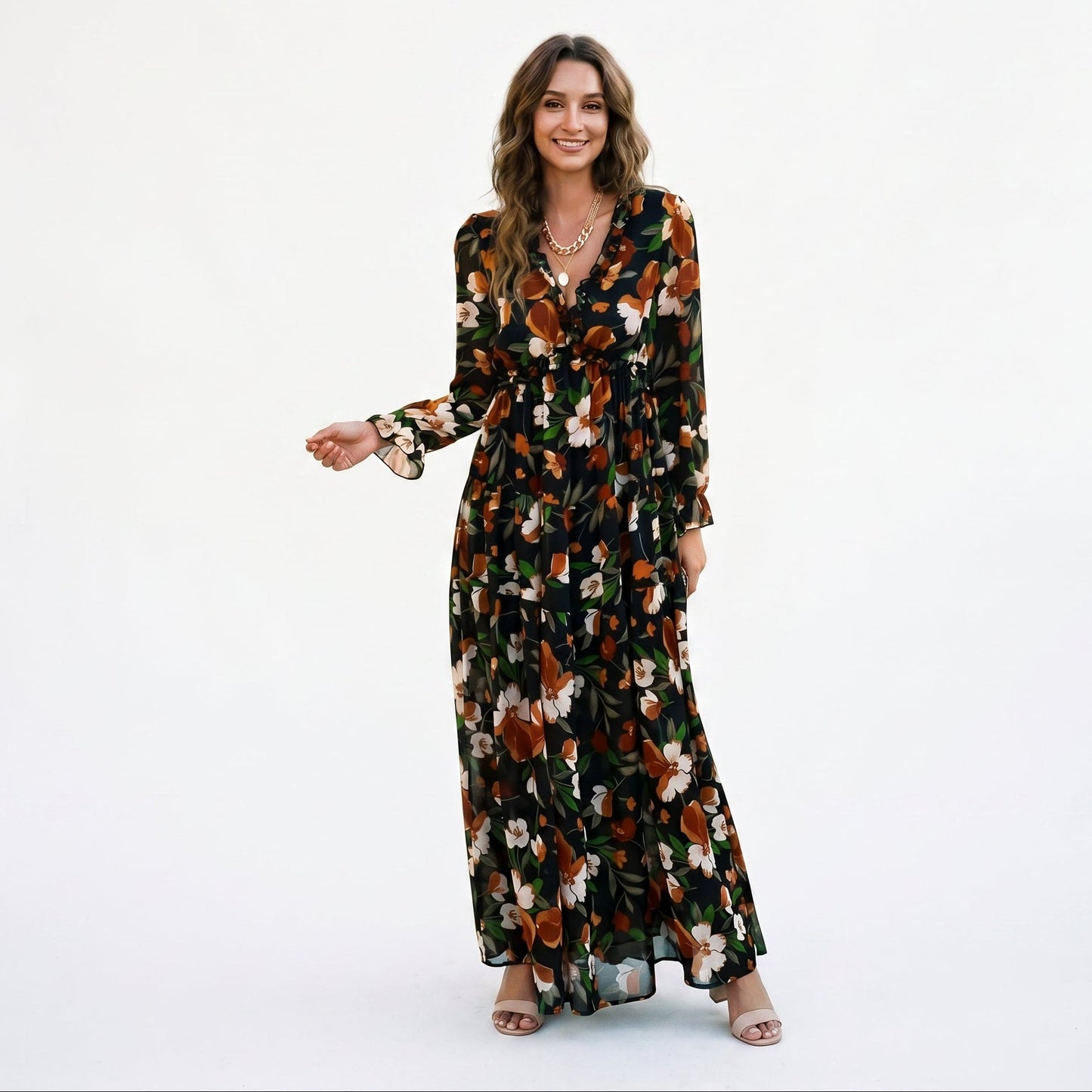 Ava - Elegant Floral Summer Maxi Dress for Weddings