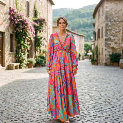 Ava - Elegant Floral Summer Maxi Dress for Weddings