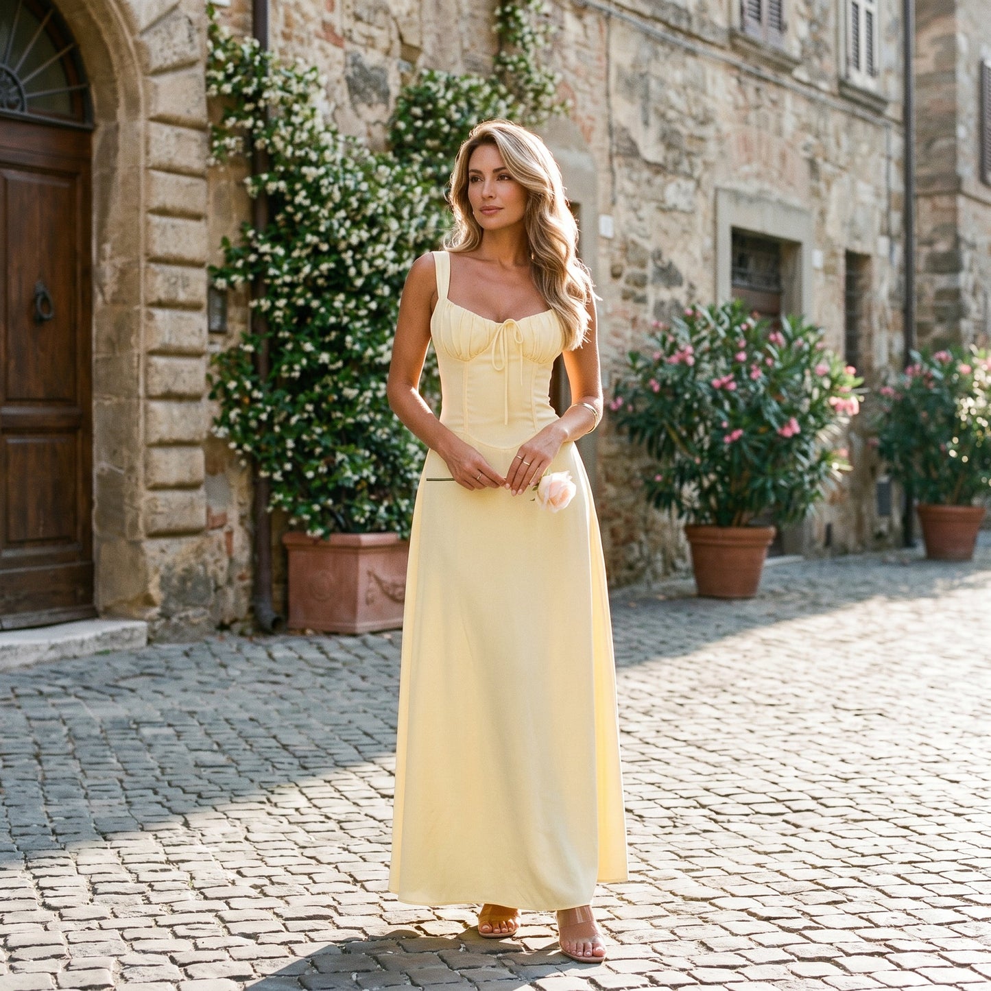 Camila - Elegant Maxi Dress for Women with Ruched Bodice
