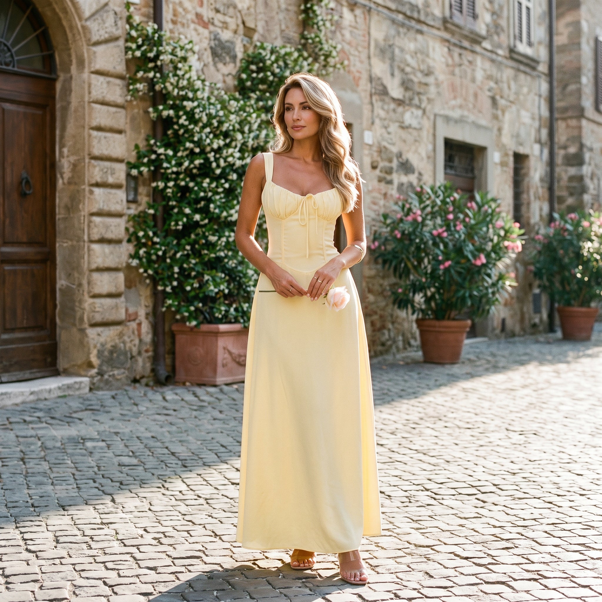 Camila - Elegant Maxi Dress for Women with Ruched Bodice