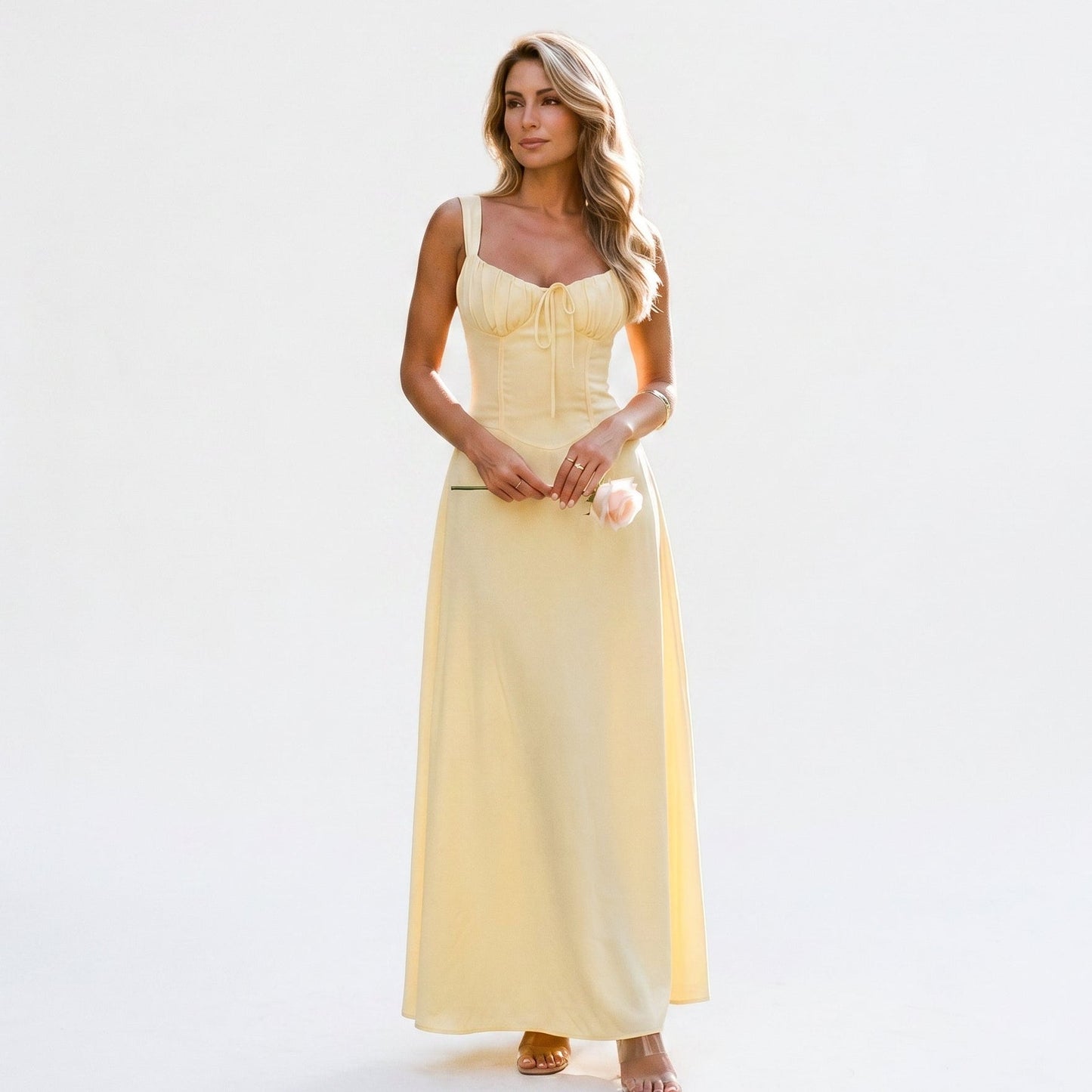 Camila - Elegant Maxi Dress for Women with Ruched Bodice