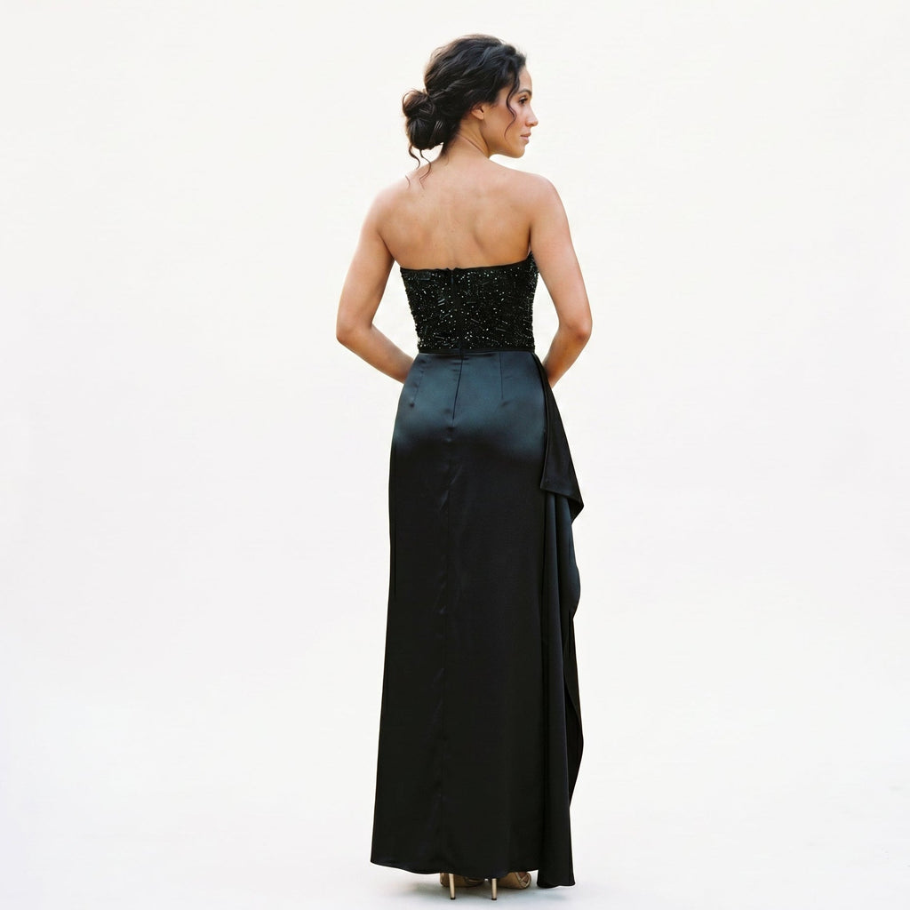 Elena - Elegant Beaded Corset Evening Maxi Dress