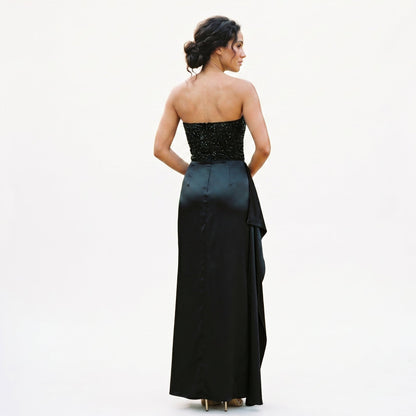 Elena - Elegant Beaded Corset Evening Maxi Dress