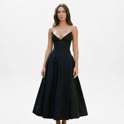 Emma - Elegant White Midi Dress for Women
