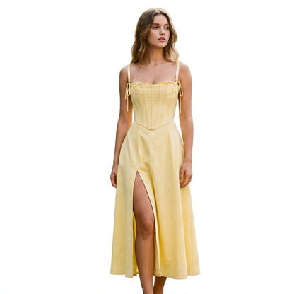 Emma - Elegant White Midi Dress for Women