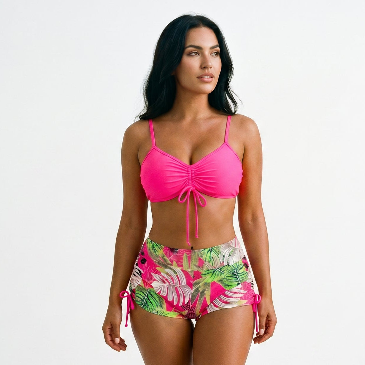 Esmeralda - Stylish High Waisted Bikini Shorts