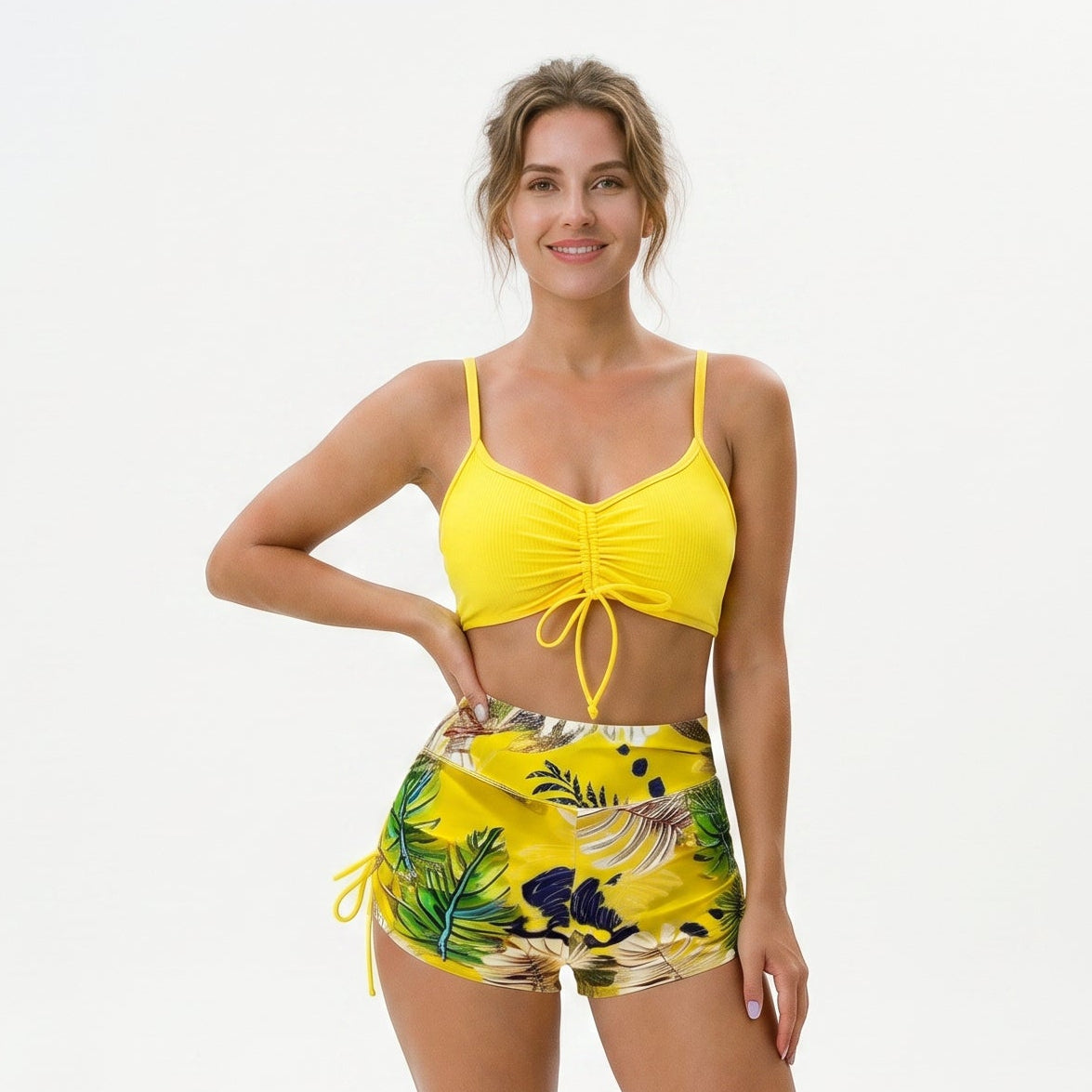 Esmeralda - Stylish High Waisted Bikini Shorts