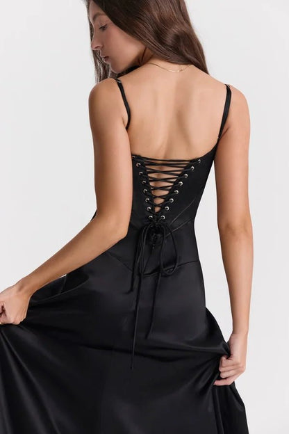 Gabrielle - Elegant White Corset Maxi Dress for Women