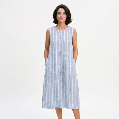 Adriana - Casual Breezy Summer Dress in Color-Block Plaid