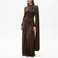 Mia - Elegant Fitted Maxi Dress with Draped Panel