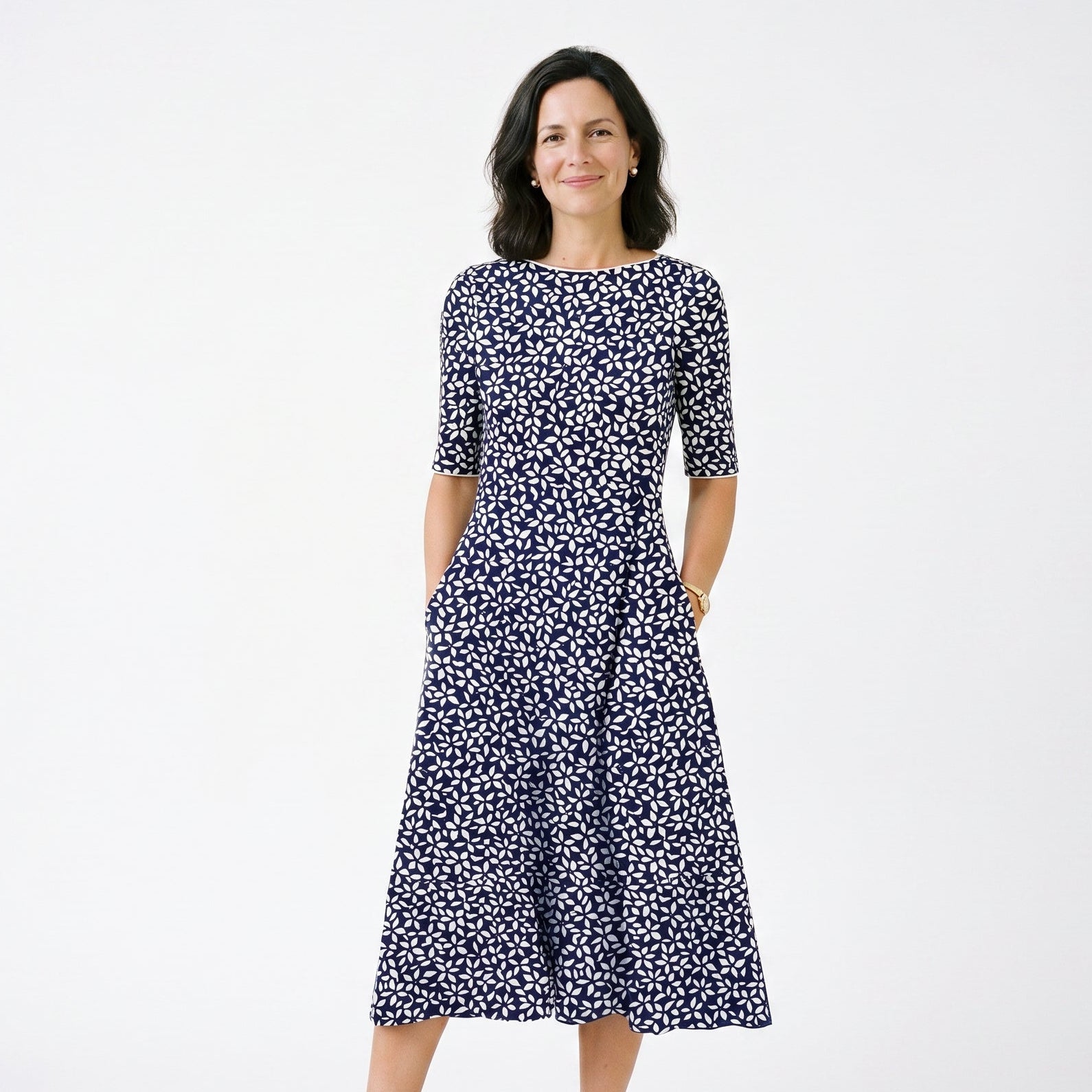 Flora - Breezy Floral A-Line Womens Dress for Summer